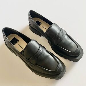 Dolce Vita Elias Square Toe Platform Loafers Women’s 11 Black Chunky Dress Shoes